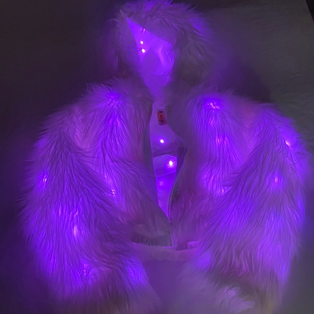 LED Fuzzy Cropped Jacket